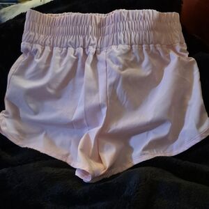 Women's Pink Elastic Waist Shorts